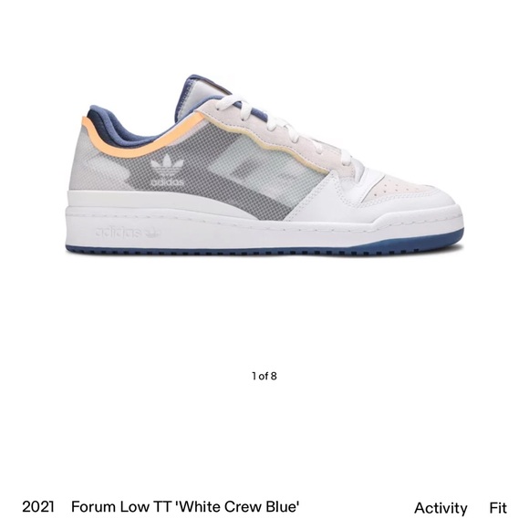 Addias Forum Low TT White Crew Blue M 11 W 12.5 - Picture 7 of 8